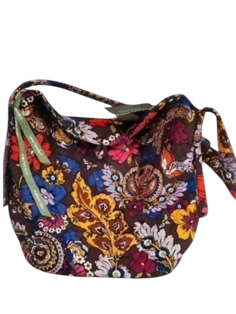 ☆NWT Vera Bradley Slouchy Silhouette Shoulder Bucket Bag Detail Colorful Bouquet